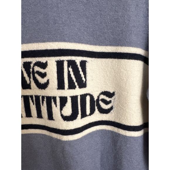 Spiritual Gangster Women's Blue Live in Gratitude Classic Sweater Size S - Picture 4 of 10